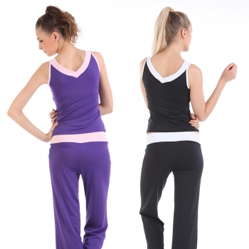 Yoga Casual Workout Summer sportswear Suits（2color V-neck sexy Vest+Pants）